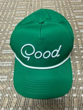 Good Embroidered Green golf Cap with White Rope Detail
